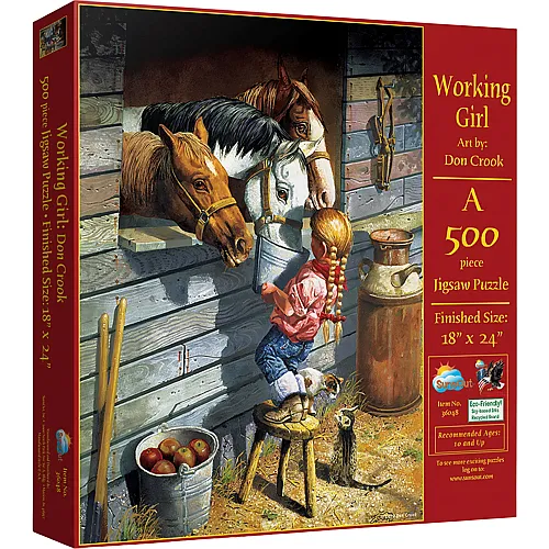 SunsOut Puzzle Don Crook Working Girl - 500 Teile