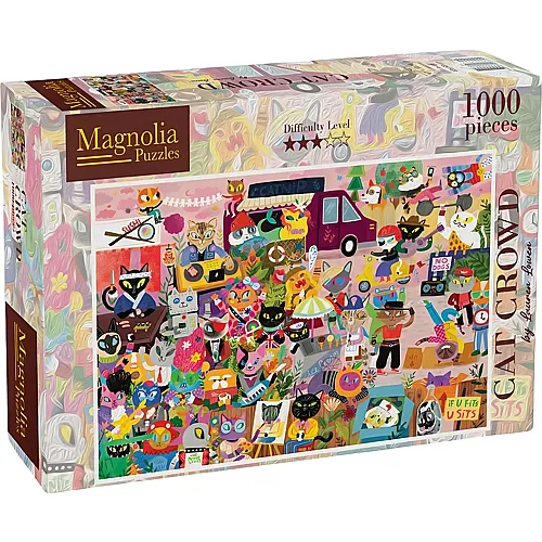 Magnolia Puzzle Lauren Lowen Cat Crowd (1000Teile)