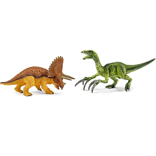 Schleich Dinosaurier Triceratops und Therizinosaurus, klein