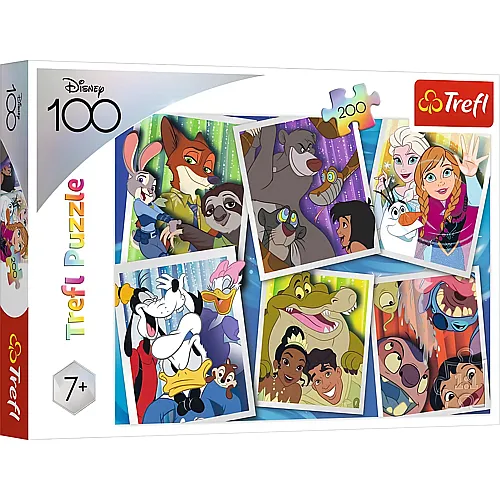 Trefl Puzzle 100 Jahre Disney - Disney Helden - 200 Teile