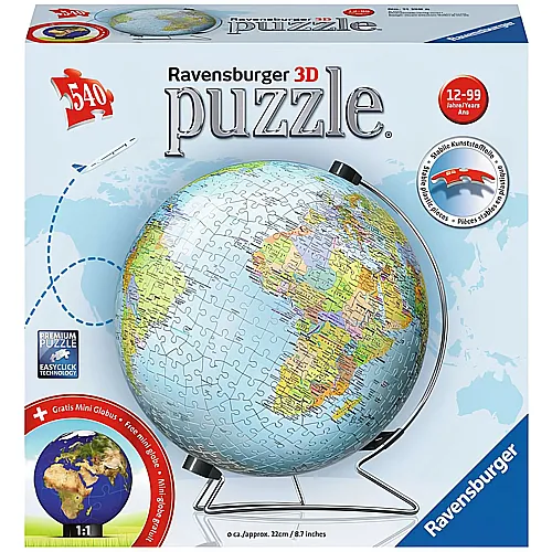 Ravensburger Puzzleball Globus Deutsch (540Teile)