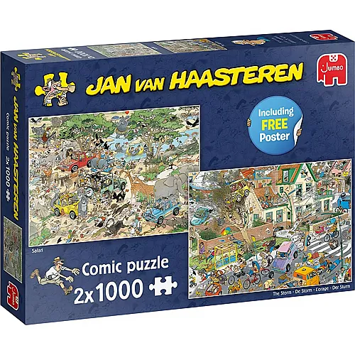 Jumbo Puzzle Jan van Haasteren Sturm & Safari (2x1000)