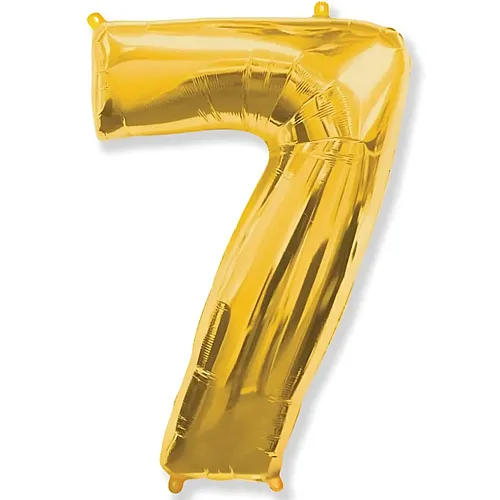 Ballon aluminium chiffre 7 or - 102 cm