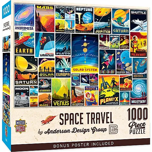 Master Pieces Puzzle Vintage Poster Raumfahrt - 1000 Teile
