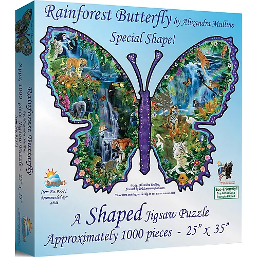 SunsOut Puzzle Alixandra Mullins Rainforest Butterfly - 1000 Teile