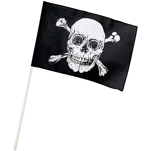 Piraten-Flagge schwenkend