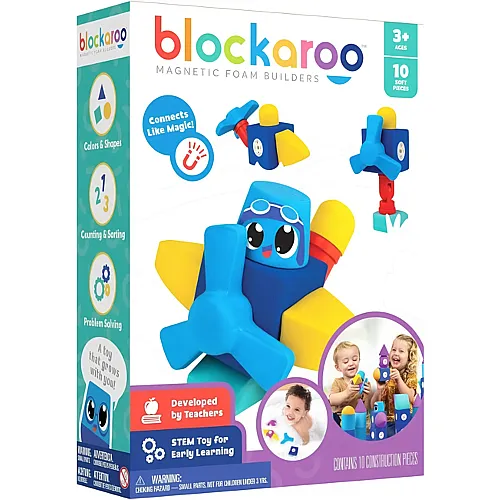 Blockaroo Magnetische Schaumstoffbl�cke Flugzeug - 10 Teile