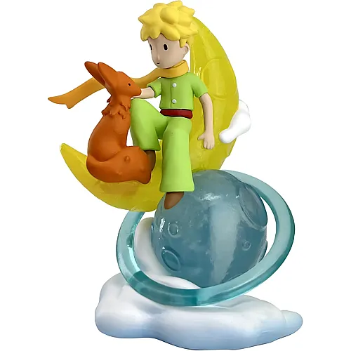 Der Kleine Prinz mit Fuchs auf dem Mond