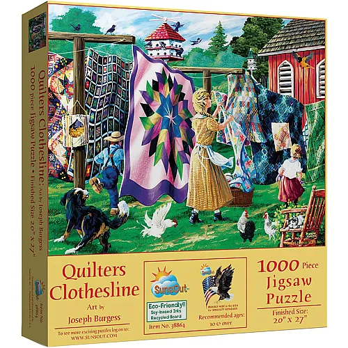 SunsOut Puzzle Joseph Burgess Quilter's Clothesline - 1000 Teile
