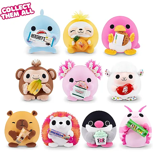 Zuru Snackles 77572 Random Assortment Serie 2 13 cm Pl�schspielzeug mit lizenziertem Snackmarken-Accessoire, Mini (12.7 cm)