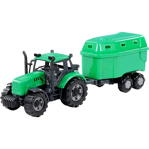 Cavallino Toys 1:32 Traktor mit Pferdeanhnger Grn