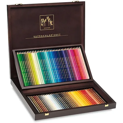 Caran d'Ache Holzkoffer - 80 Teile