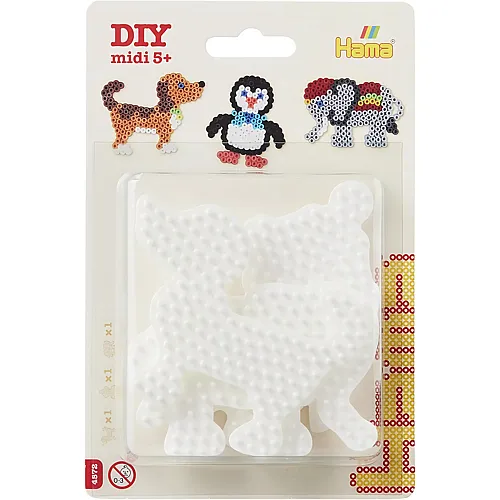 Bgelperlen Steckplatten Elefant, Pinguin, Hund