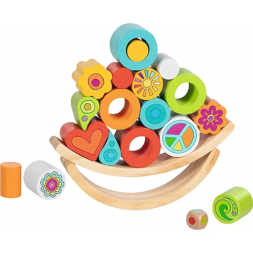 Goki Balancierspiel Flowerloop 21 Spielelemente Aus Holz, 18 X 3.2 X 19 Cm