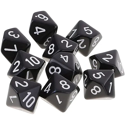 Yourandoll Polyedrische W�rfel D10 W�rfel Dice Spielw�rfel for DND RPG Tischspiele (Schwarz) (10Teile)