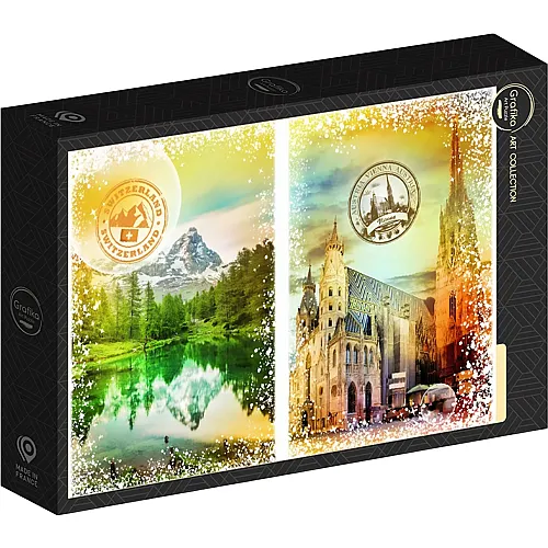 Grafika Puzzle Art Collection Travel around the World - Austria and Switzerland - 1000 Teile