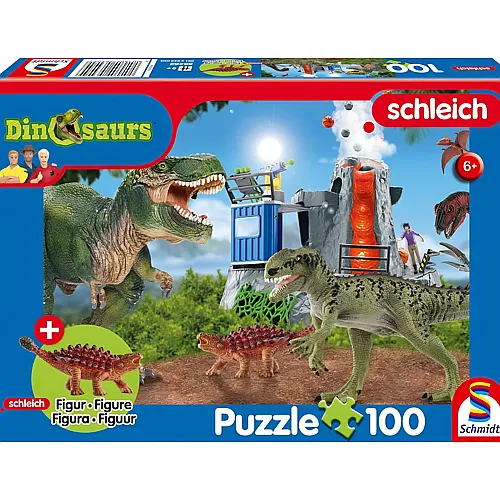 Schmidt Puzzle Schleich Dinosaurier der Urzeit inkl. Figur (100Teile)