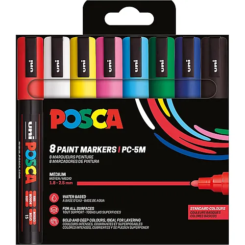 Uni POSCA Marker PC5M SET8 Basic