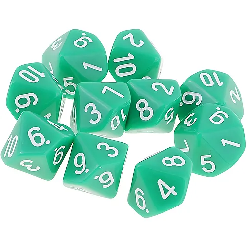 Yourandoll Polyedrische W�rfel D10 W�rfel Dice Spielw�rfel for DND RPG Tischspiele (gr�n) (10Teile)
