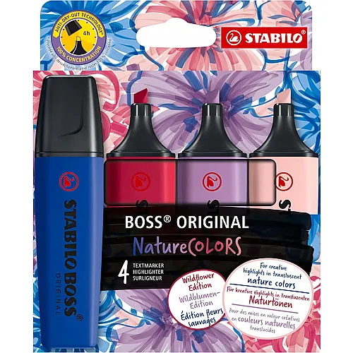 Stabilo Leuchtmarker Wildlflowers 4er Etui