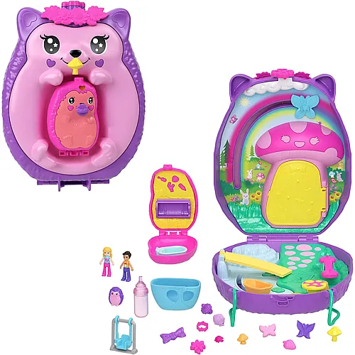 Polly Pocket Igel-Mama & Baby Schatulle