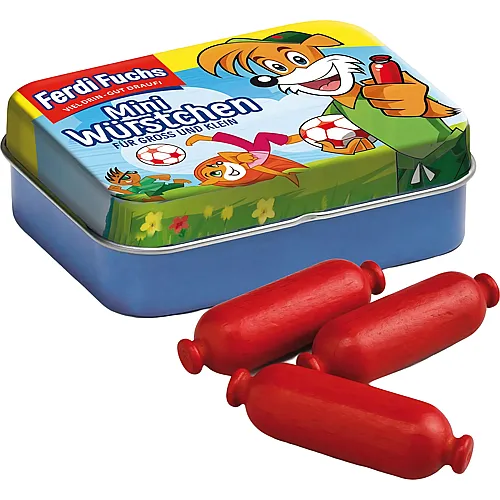 Erzi Ferdi Fuchs Miniw�rstchen aus Holz in der Dose