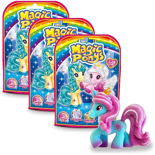 CRAZE Magic PONYS 3er Set | 3X Ponys Figuren, Wundersch�ne Ponys Spielzeug zu Sammeln, mit Tattoos & Zubeh�r