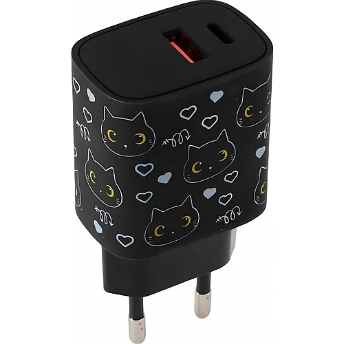 i-total Adapter schwarze Katze USB/USB C