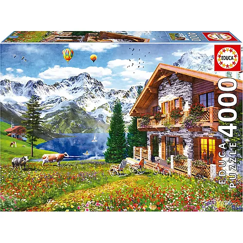 Educa Puzzle Chalet in den Alpen - 4000 Teile