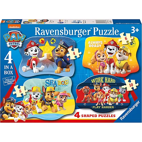 Ravensburger Puzzle 4in1Shaped Paw Patrol (4-10)