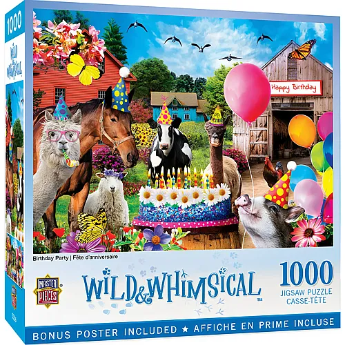 Master Pieces Puzzle Wild & Whimsical Birthday Party - 1000 Teile