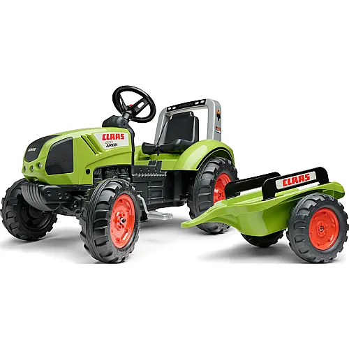 Falk Trettraktor Claas Arion 430 mit Anhnger und berrollbgel
