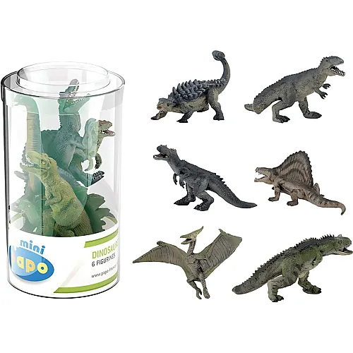 Papo Mini PLUS Dinosaurier Set 2 (Kunststoffbehlter, 6 Stck)