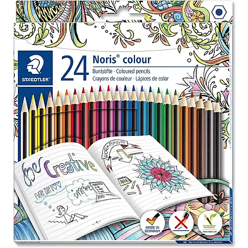 Buntstifte Noris colour, rutschfeste Soft-Oberfläche - 24 Teile
