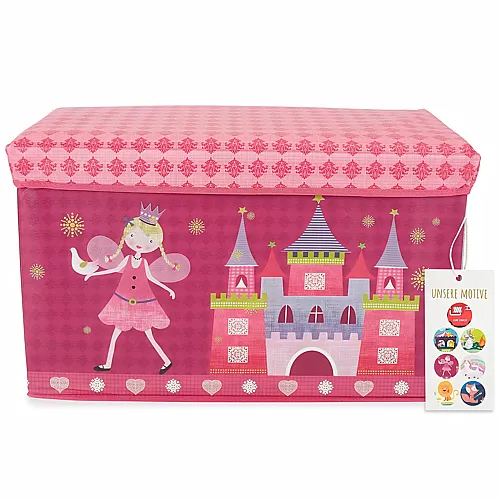 Bieco Aufbewahrungsbox mit Deckel | 60L, faltbar | ca. 60x30x35cm | Spielzeugkiste mit Deckel | Aufbewahrungsbox Kinder |
