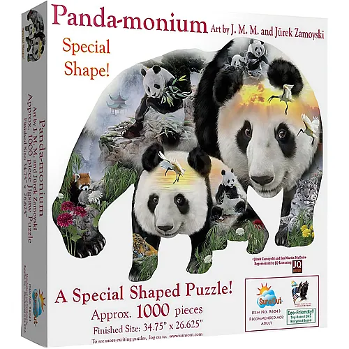 SunsOut Puzzle Jurek Zamoyski Panda-Monuim - 1000 Teile