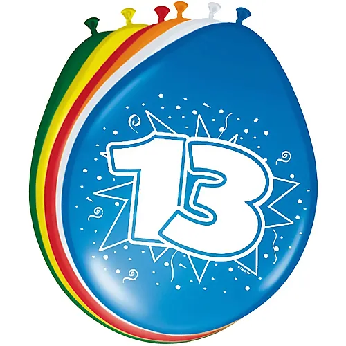 Zahlenballons 13 Jahre 8Teile