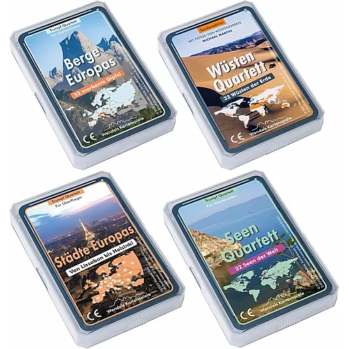 Wendels Kartenspiele 4er-Set Berge, St�dte, W�sten und Seen Quartett