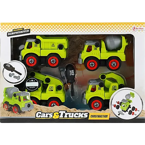 Toi-Toys Cars und Lastwagen Baufahrzeuge mit Schraubenzieher