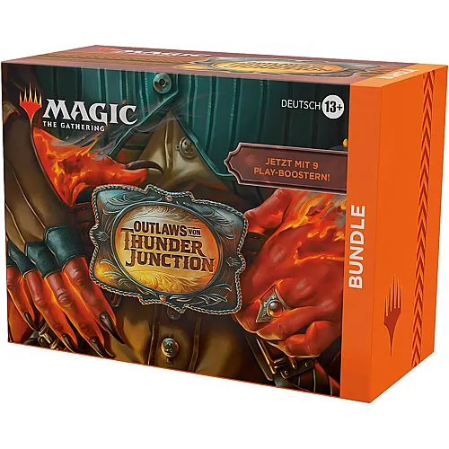 Magic The Gathering Outlaws von Thunder Junction Bundle 9 Play-Booster, 30 L�nderkarten - Deutsch