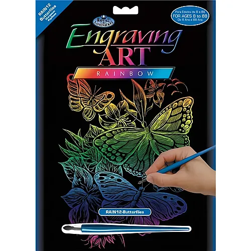 Royal & Langnickel R&l Gravures D'art Std Arc-en-ciel Papillons 21.3x29.5cm