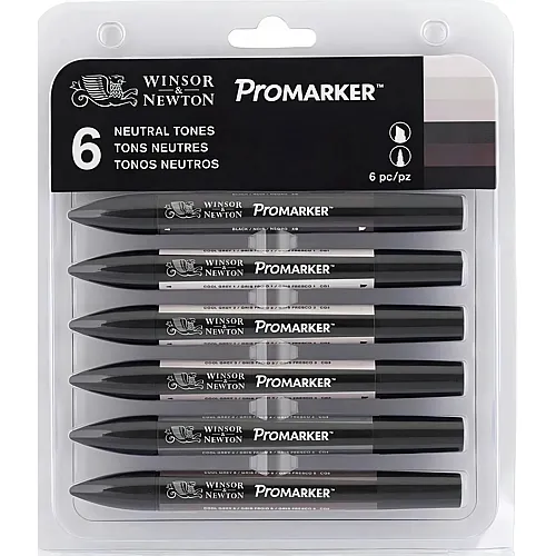 Winsor & Newton Promarker 6er Set Neutrale T�ne