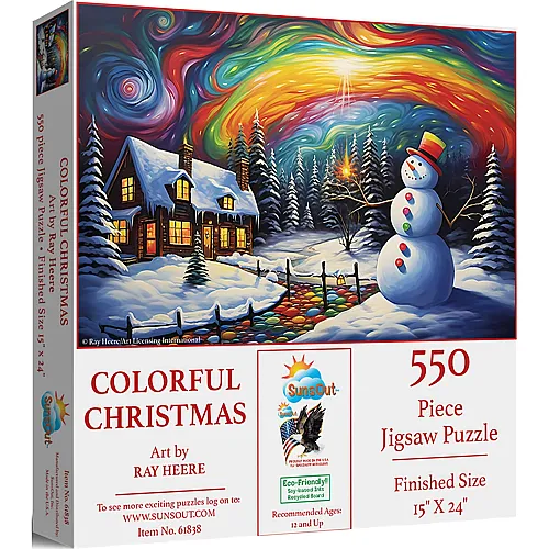 SunsOut Puzzle Ray Heere Bunte Weihnachten - 550 Teile