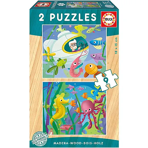 Educa Puzzle Aquatic Animals (2x9)