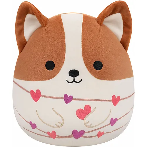 Squishmallows Pl�sch Reginald der Corgi mit Herzschnur - 19 cm