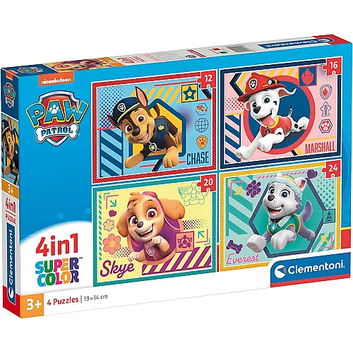 Clementoni Puzzle Supercolor 4in1 Paw Patrol (12-24)