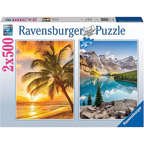 2in1 Sandstrand und Bergsee 500Teile