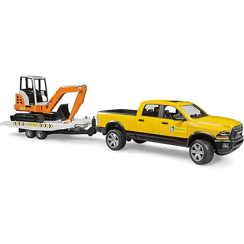Dodge RAM Rental Service mit Minibagger auf Anh�nger
