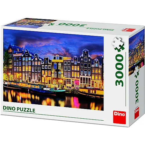 Dino Puzzle Amsterdam bei Nacht - 3000 Teile