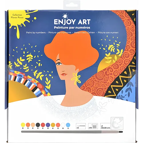 OZ International Enjoy Art Peinture N� 30x30cm Flower Power Dora